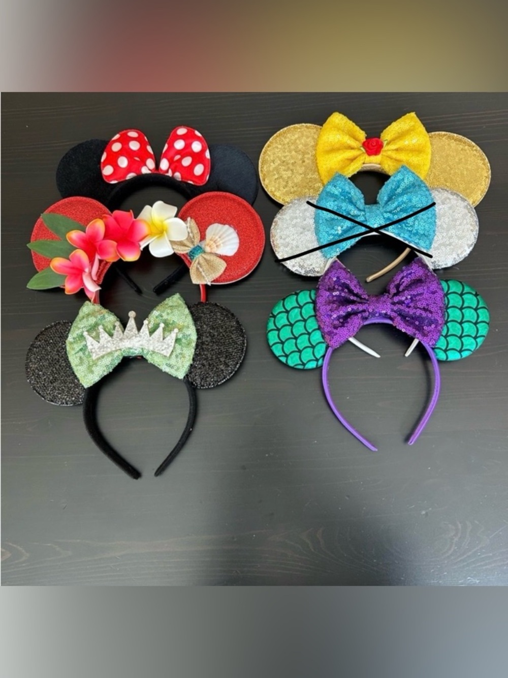 Disney ears headband bundle: Belle Tiana Ariel Moana Minnie 5 total